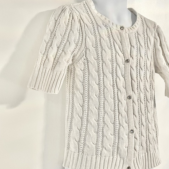 Girl’s Old Navy Jeweled Button Cable Knit Cardigan Size XS 4/5 - Picture 4 of 10